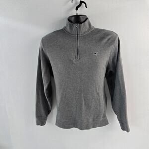 Vineyard Vines Men’s Small Gray Quarter Zip Pullover Sweatshirt Pima Cotton 6363